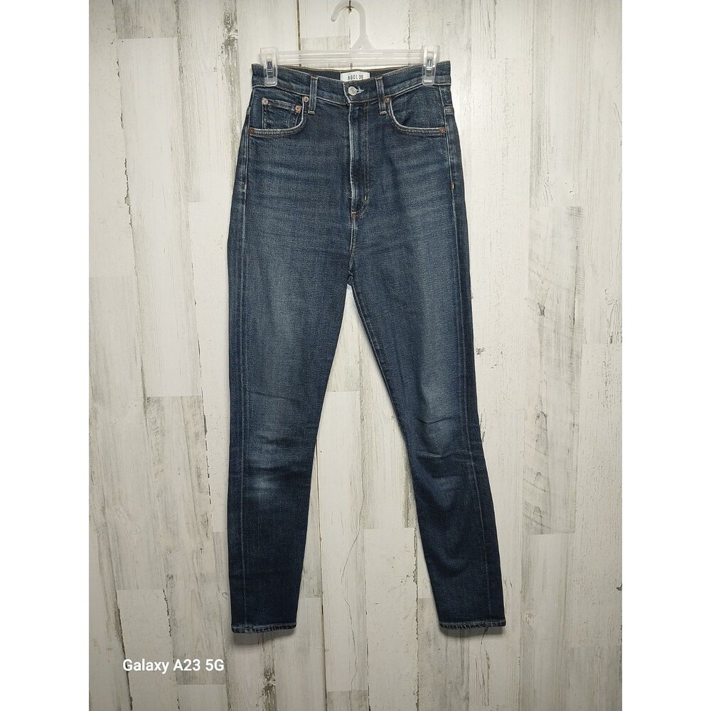 Agolde Jeans Womens 25 Blue Denim Pinch Waist Skinny Dark Wash Retro 27x29.5